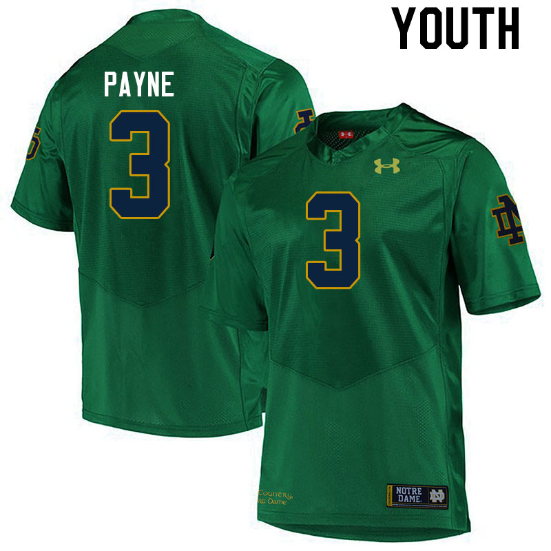 Youth #3 Gi'Bran Payne Notre Dame Fighting Irish College Football Jerseys Stitched Sale-Green - Click Image to Close